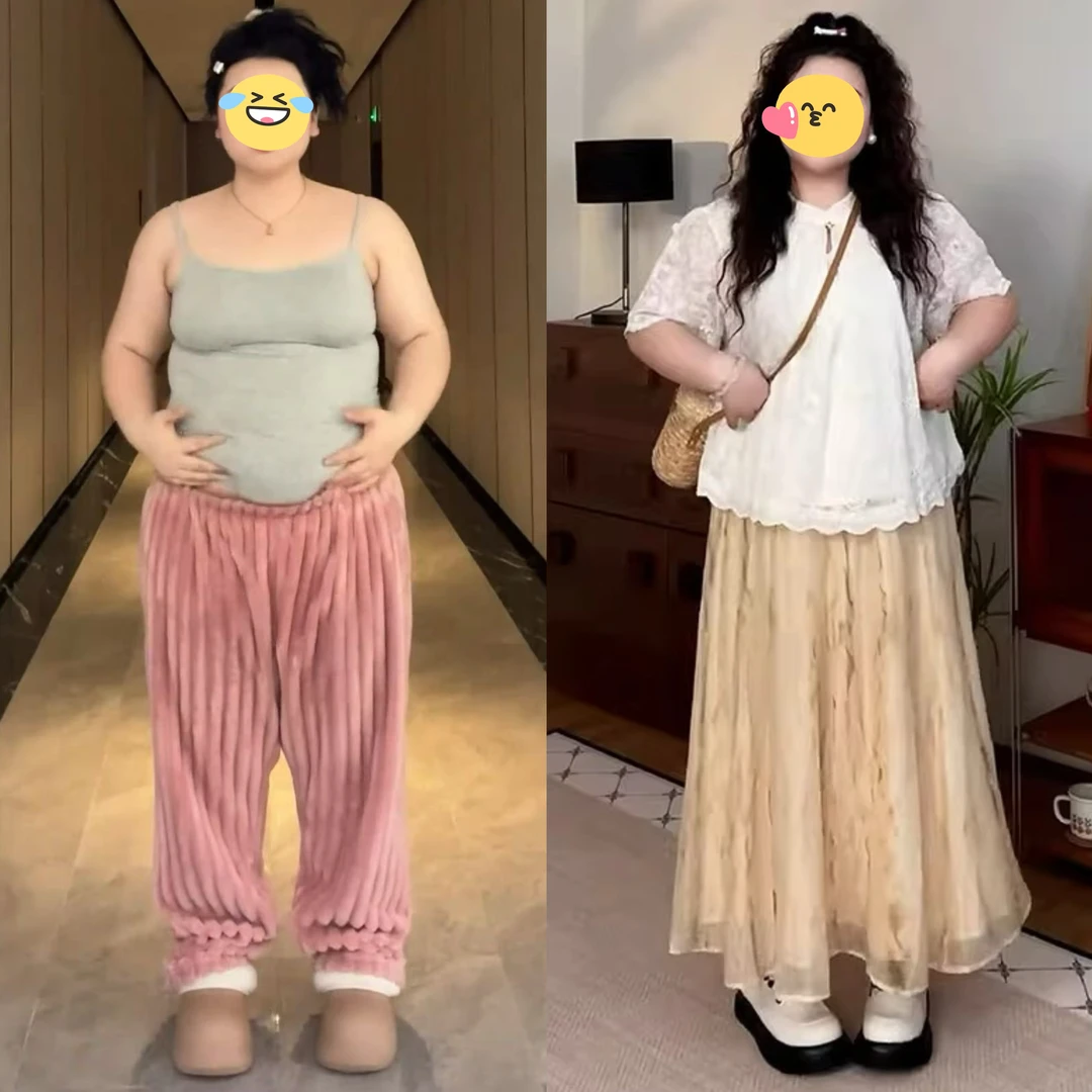 大码新中式套装蕾丝短袖上衣半裙两件套女胖mm显瘦夏季超好看套装