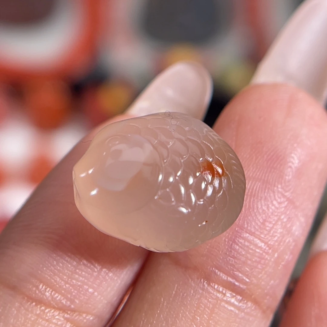 玛瑙/玉髓未镶嵌小鱼  15.8x13mm 不换退