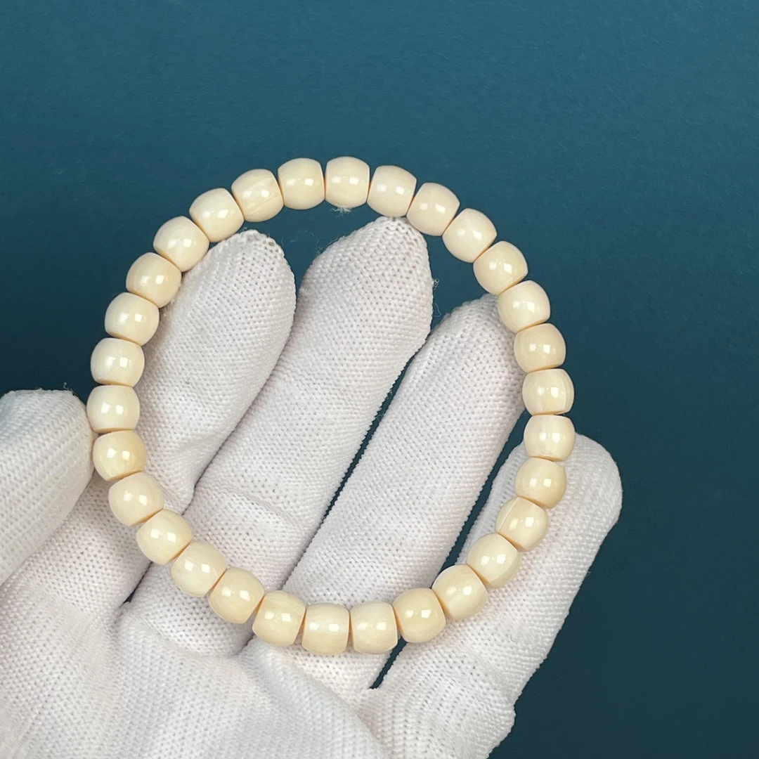 U2468天然猛犸牙 瑕疵特价直切手串7*6mm支持鉴定 假一罚四