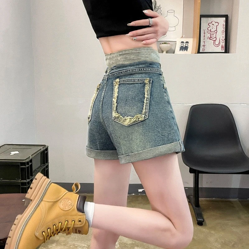 孕妇短裤夏季外穿2025新款孕早期打底牛仔裤夏装薄款大码阔腿裤子