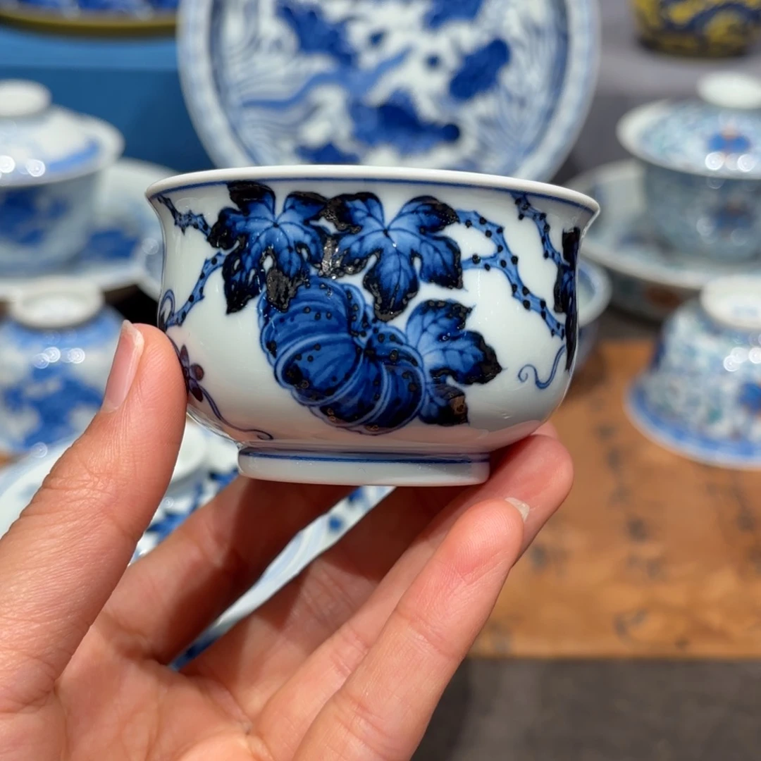 瓷片手工手绘陶瓷茶具