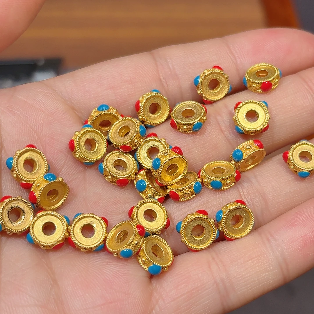 31号diy串珠珠子配件文玩配饰尼泊尔古法工艺电镀沙沙蜻蜓眼隔片