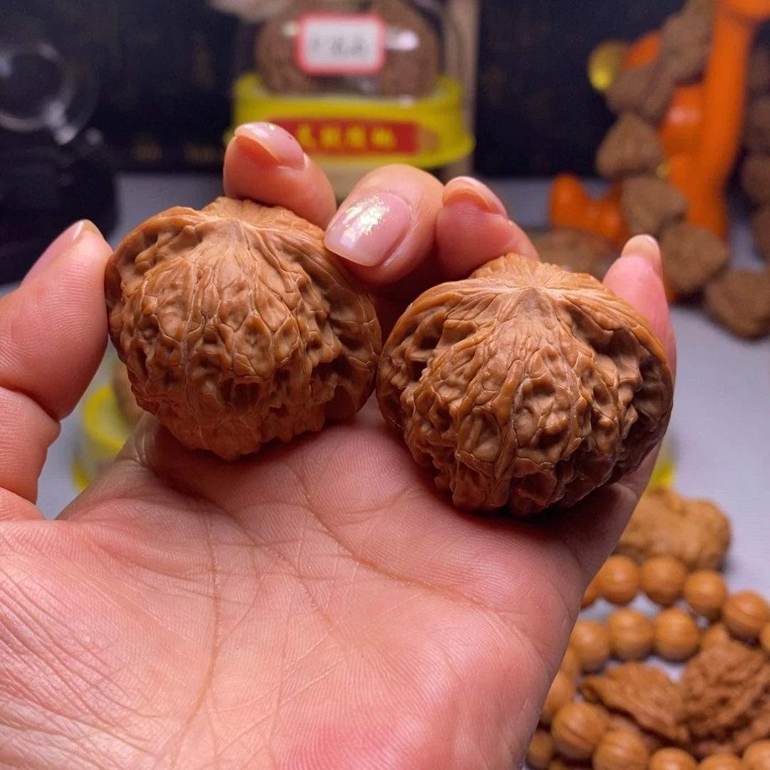 把件文玩核桃03山地红皮磨盘42.5尺全品