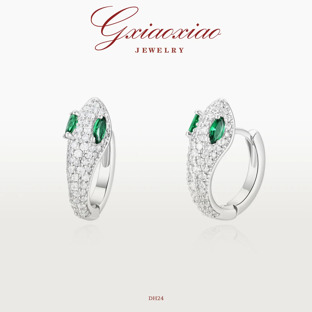 G XIAOXIAO 镀K金 法式气质高级感潮流百搭蛇形耳环 DH24