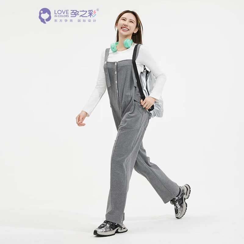 孕之彩针织背带裤YWK193403