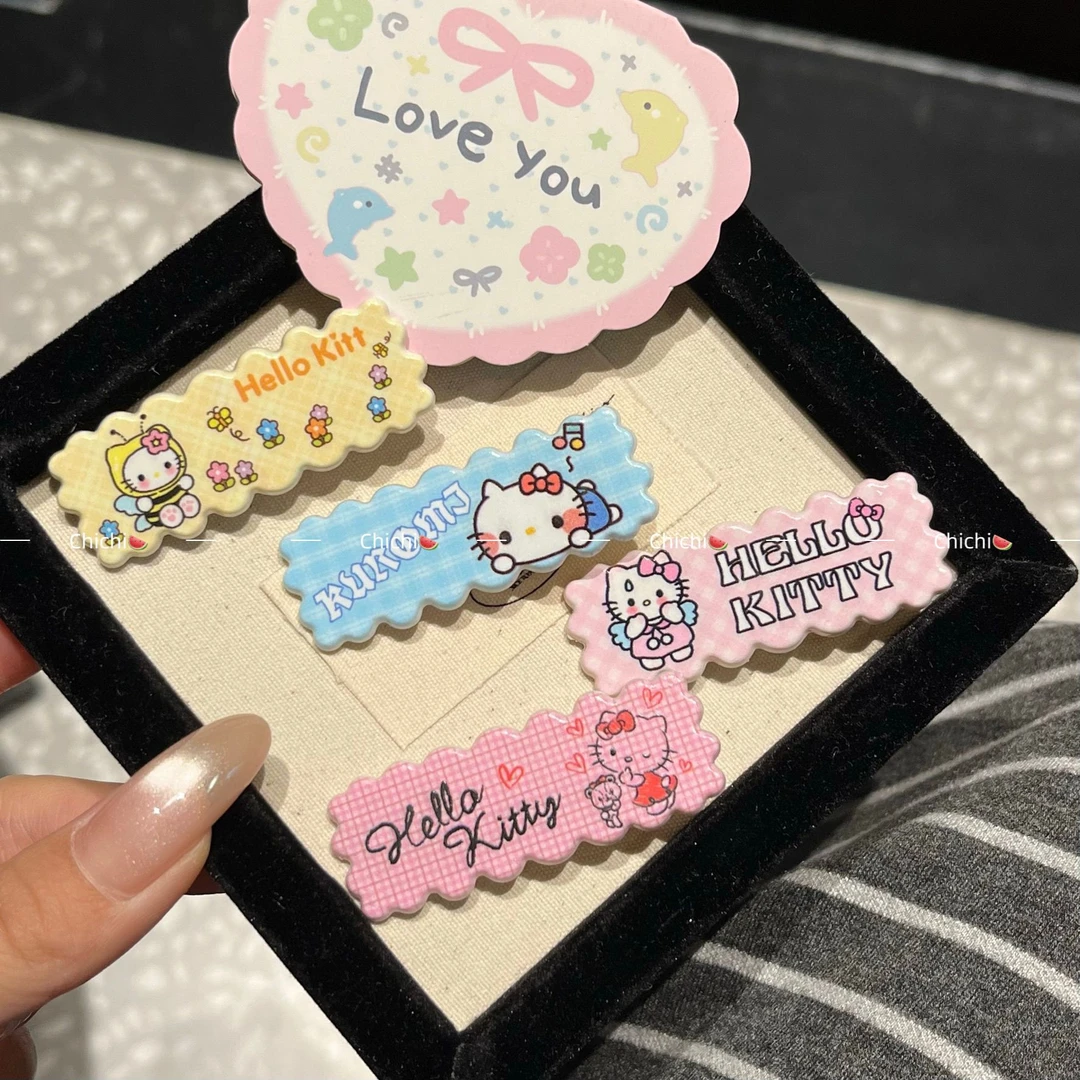 甜美可爱卡通KT猫波浪发夹日韩ins少女心刘海侧边夹发卡头饰女