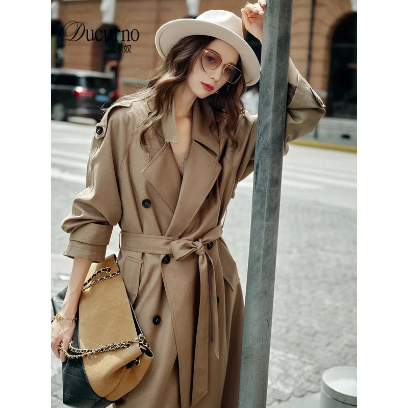 英伦风长款高个子风衣外套女秋季外套2026新款小个子休闲显瘦大衣