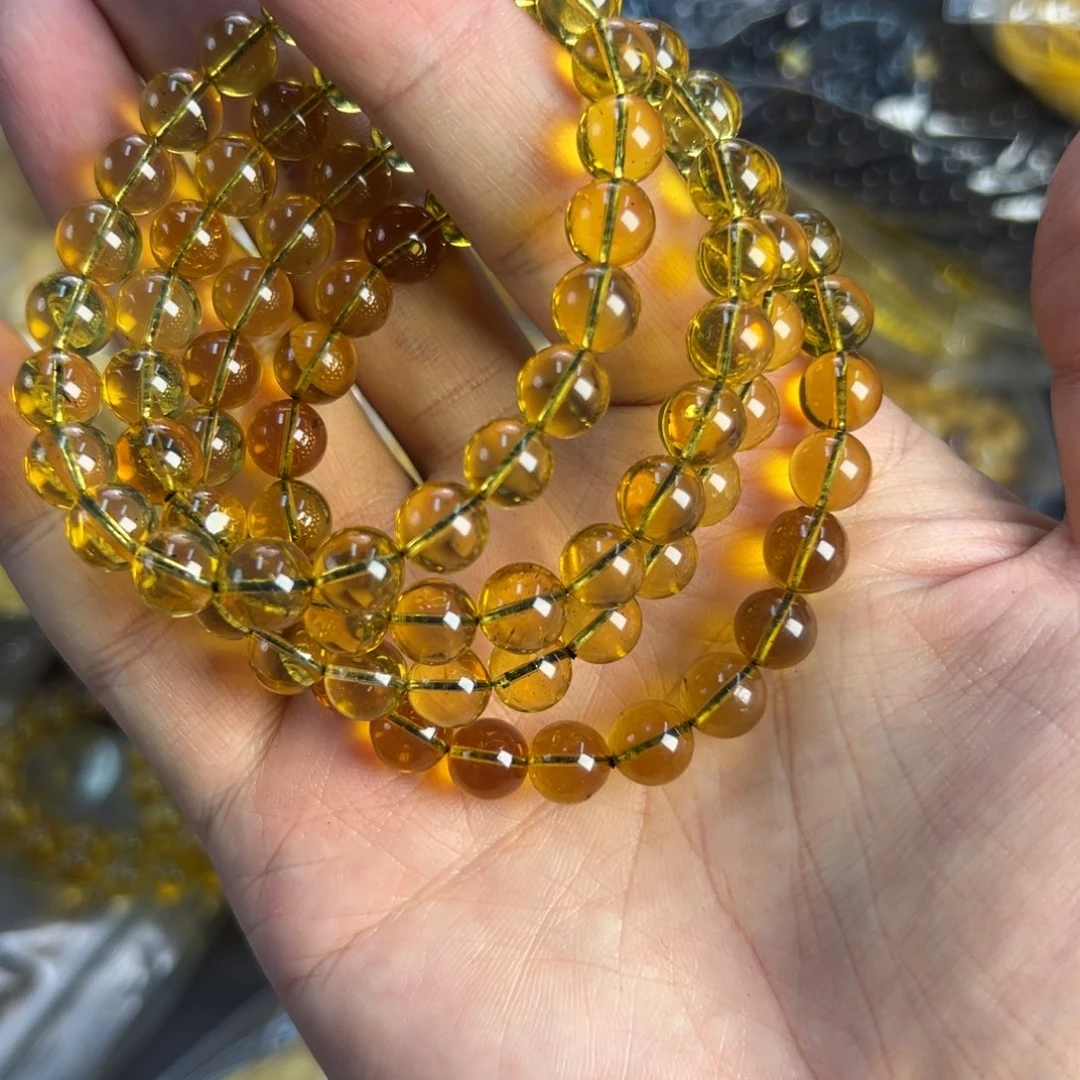 琥珀未镶嵌裸石蓝珀多样发其一8mm
