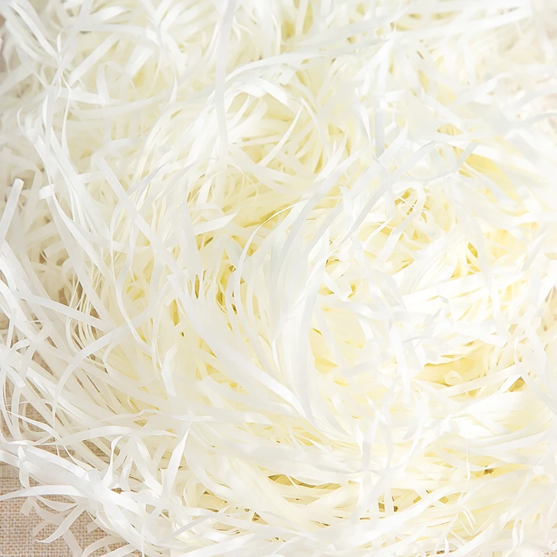 拉菲草礼盒铺垫草纯色碎纸条糖盒填充物草纸礼品盒装饰物拉丝纸絮