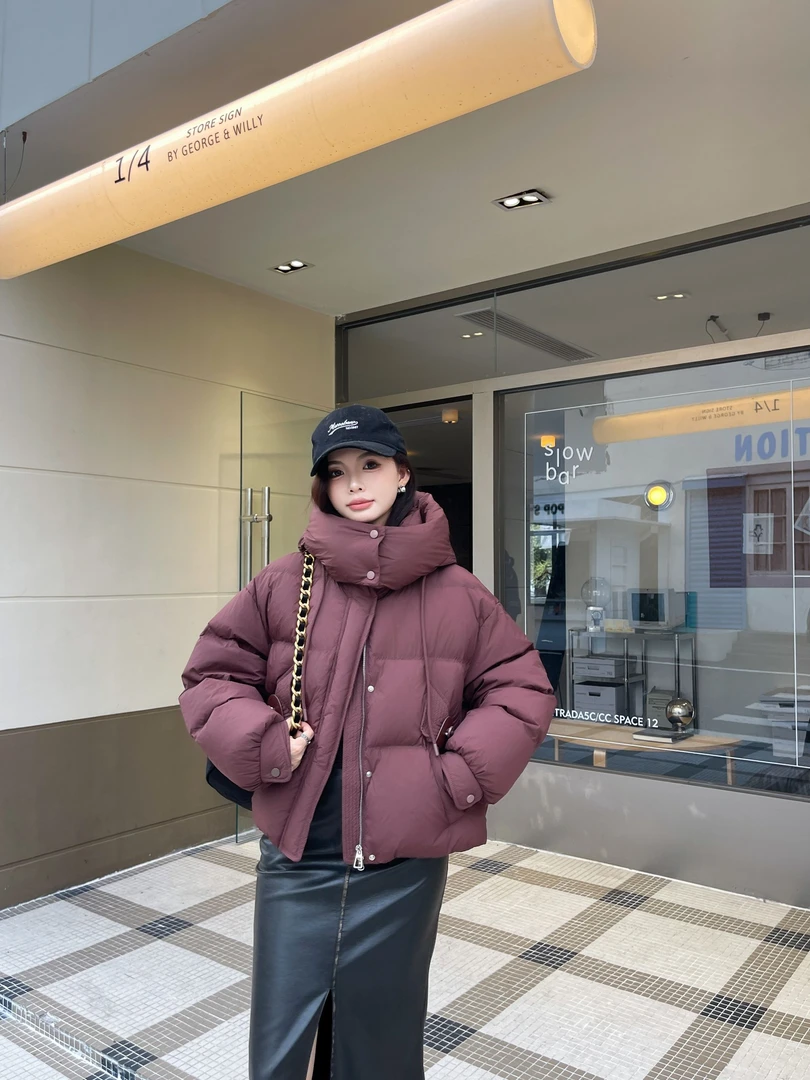 羽绒服短款时尚连帽宽松加厚保暖韩版秋冬短款时尚连帽宽松加厚