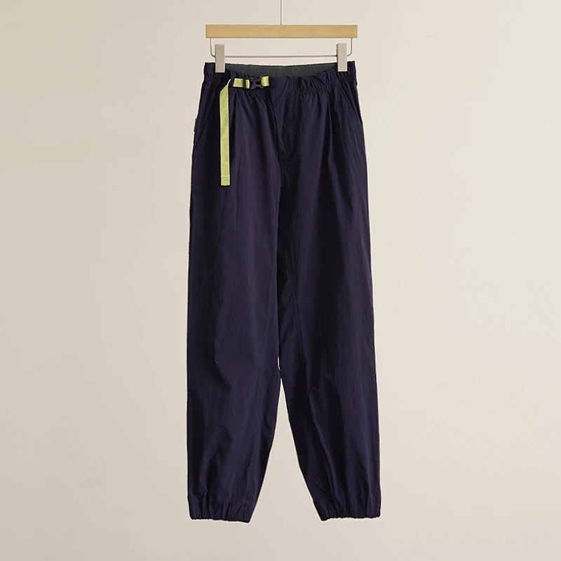 素家休闲三防工字扣宽松锥形束口裤女士裤子（250462）2357