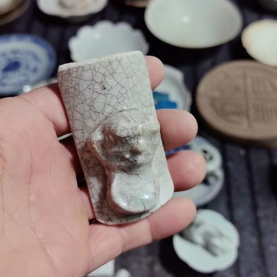 瓷片青花影青杯垫学习标本
