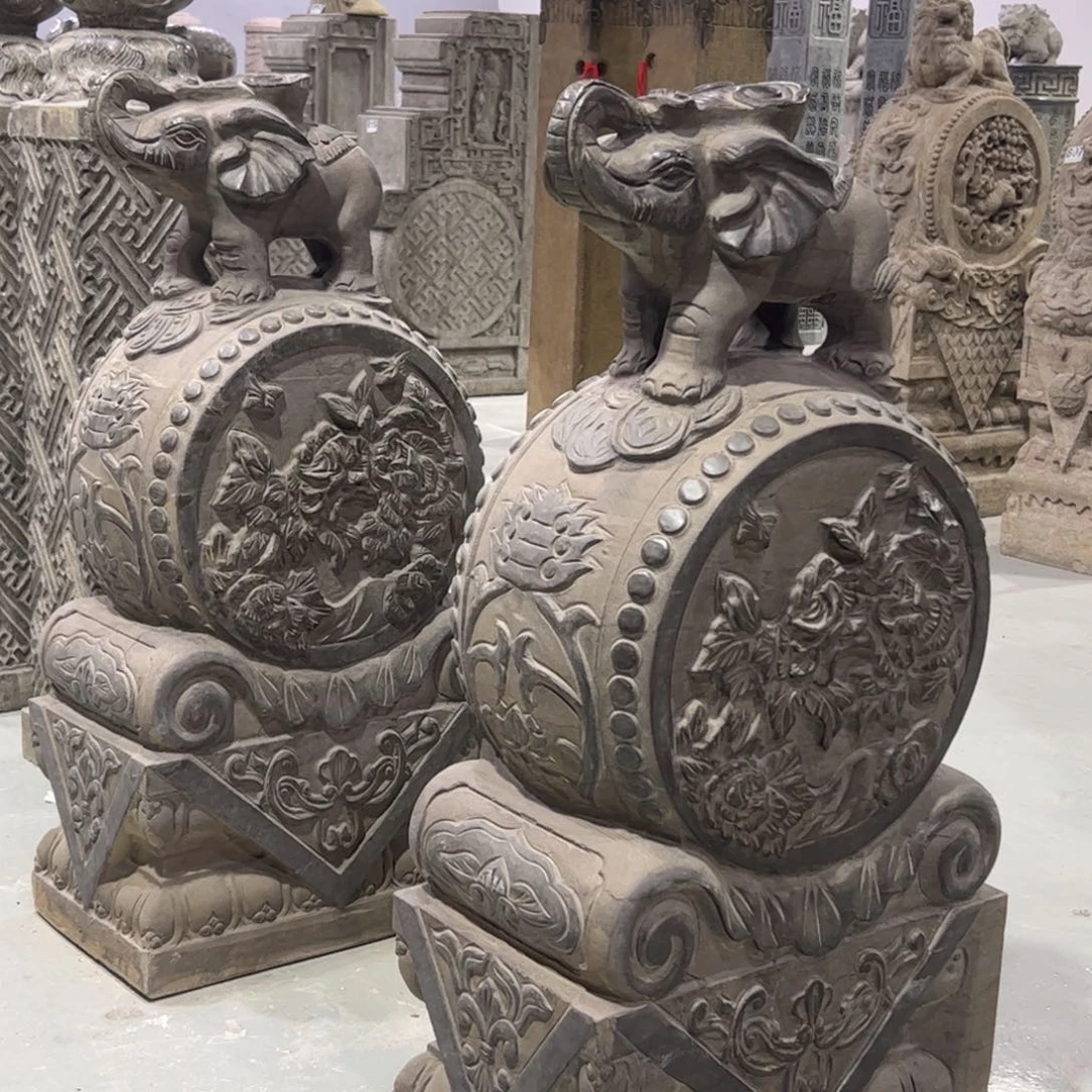 抱鼓石黑青石不包邮