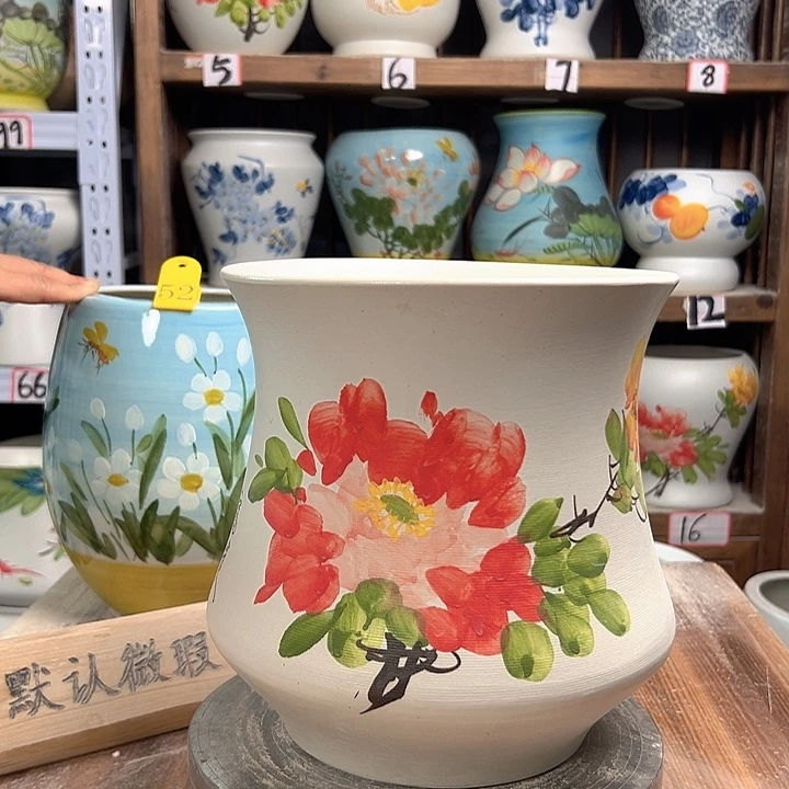 陶小蛮腰红牡丹陶瓷