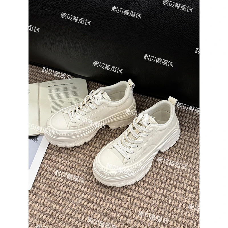 熙贝薇2 新款大牌感厚底松糕鞋增高系带百搭休闲鞋 G5759