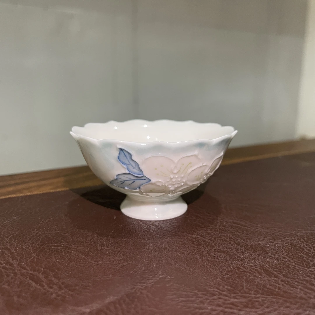 【柒月】有田烧蓝韵花影花口杯