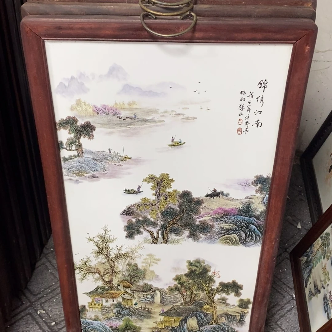瓷片86*46厘米景德镇瓷板画柴窑烧制