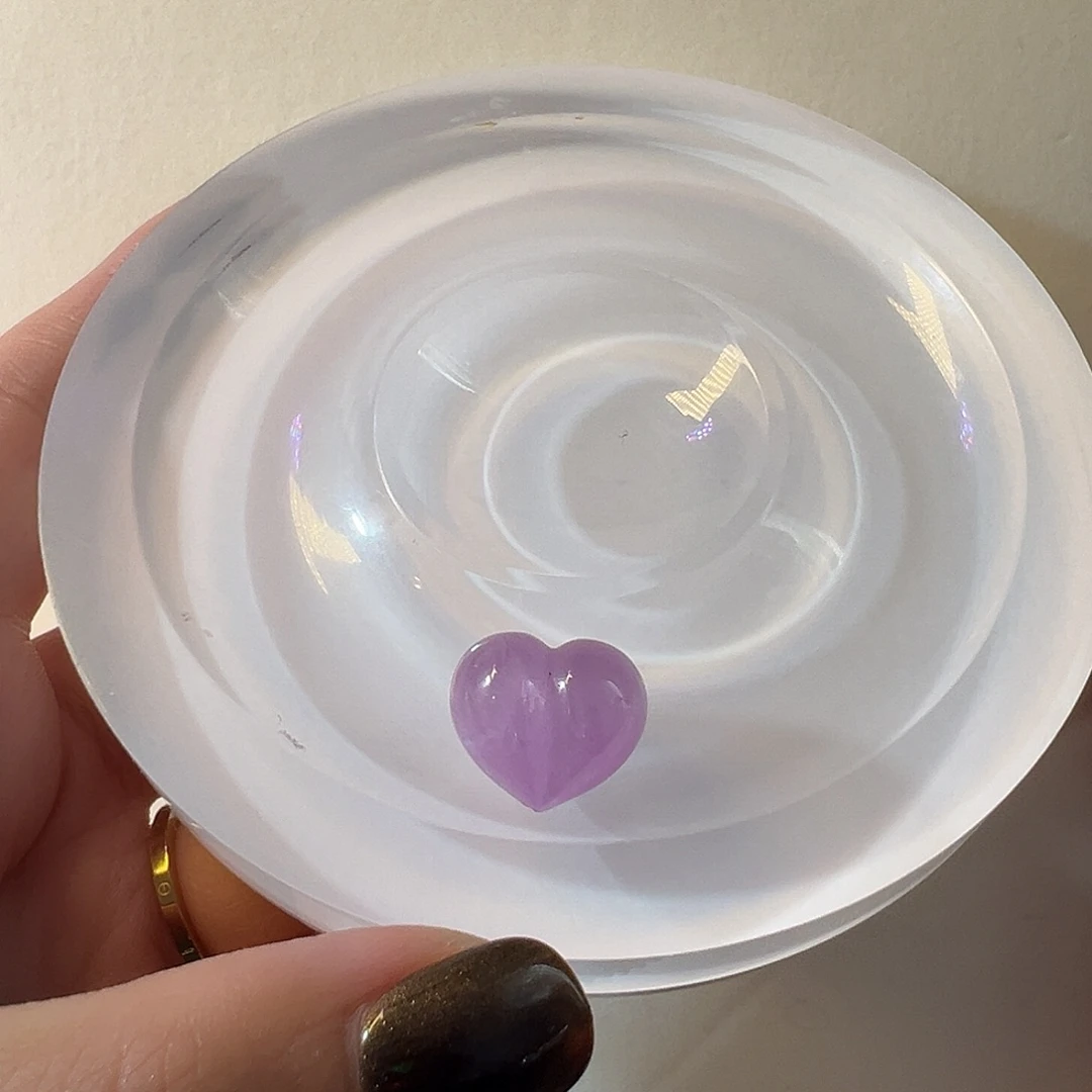 贝***班单珠未镶嵌锂辉石毕业级别冰紫紫锂辉屁桃三通孔