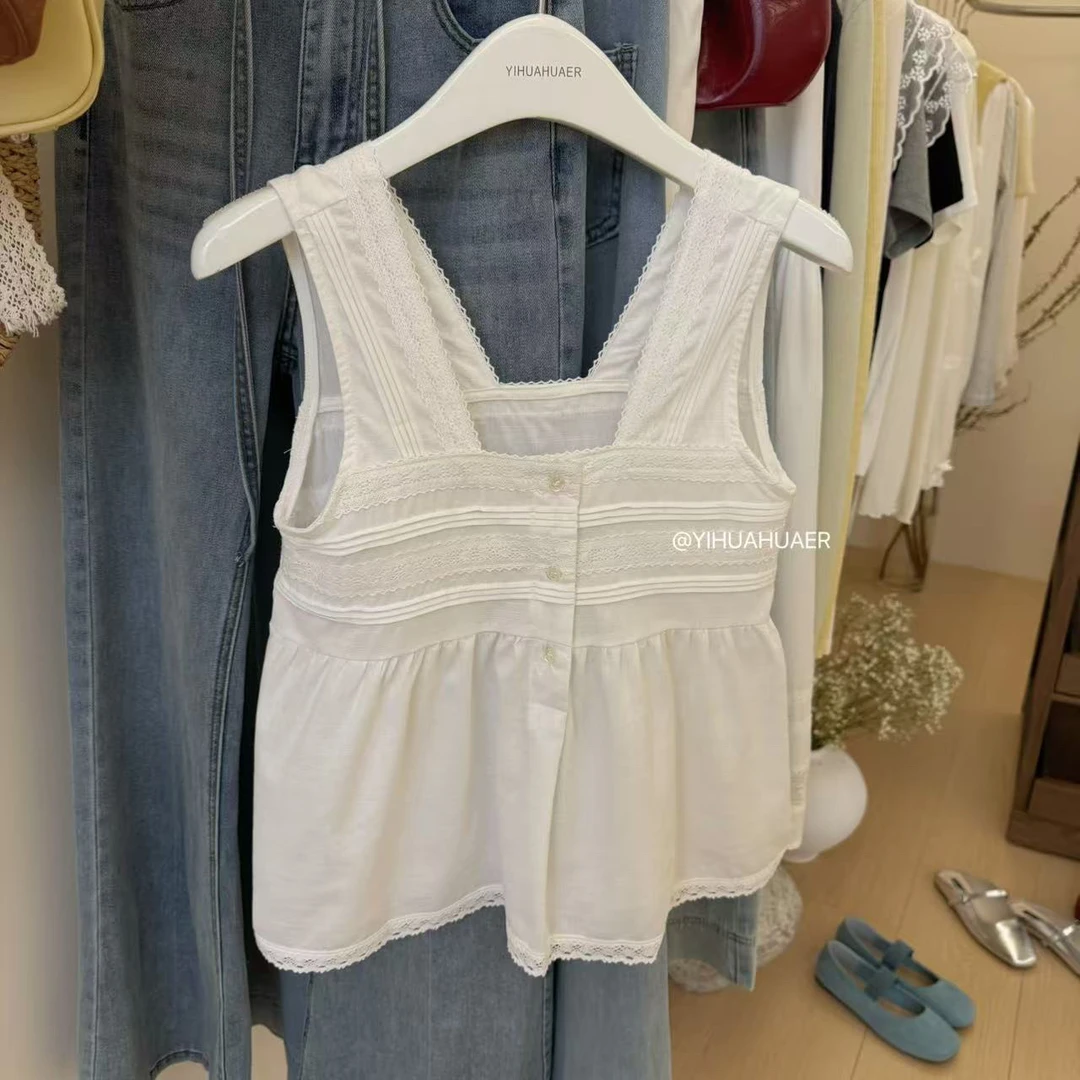 AMM-2443设计感纯白无袖女夏季宽松百搭休闲背心