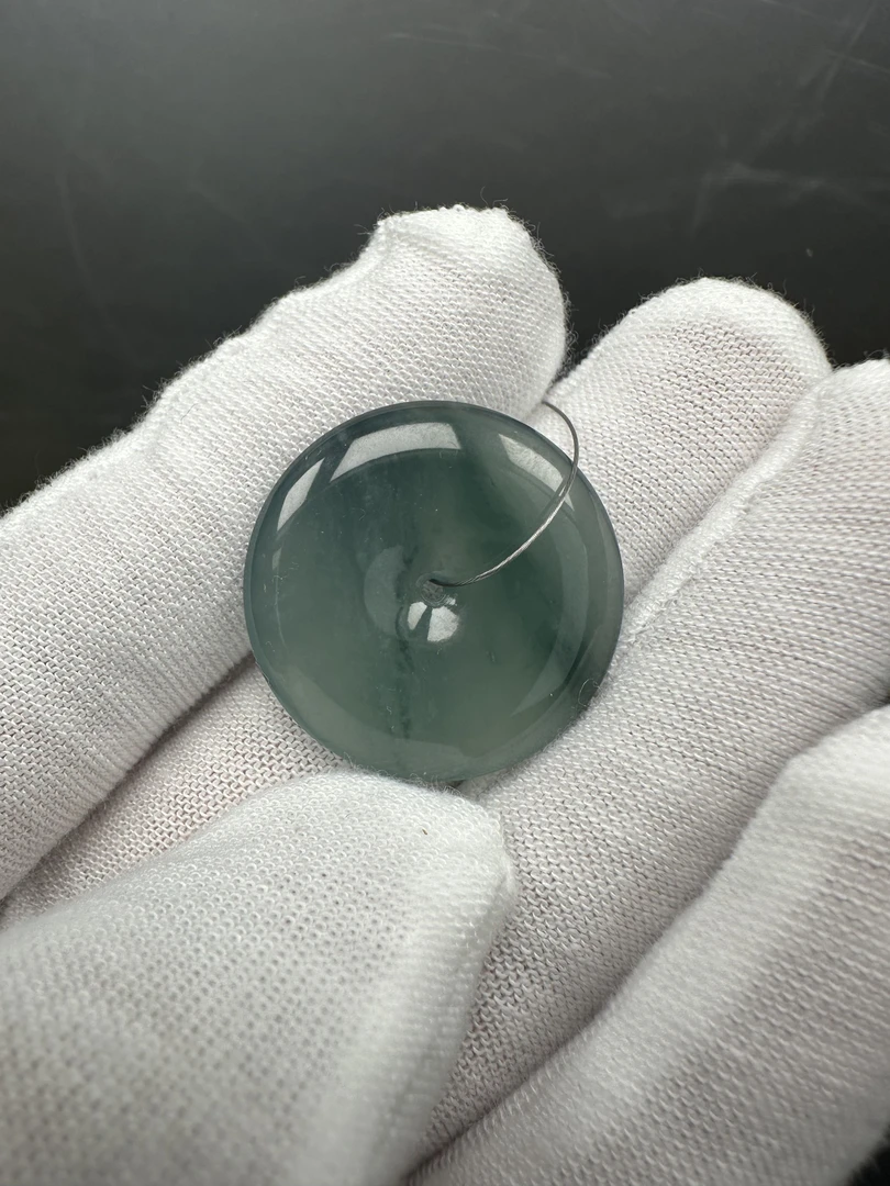 天然翡翠A货 平安扣挂件 标准三件套（盒子 绳子 证书）