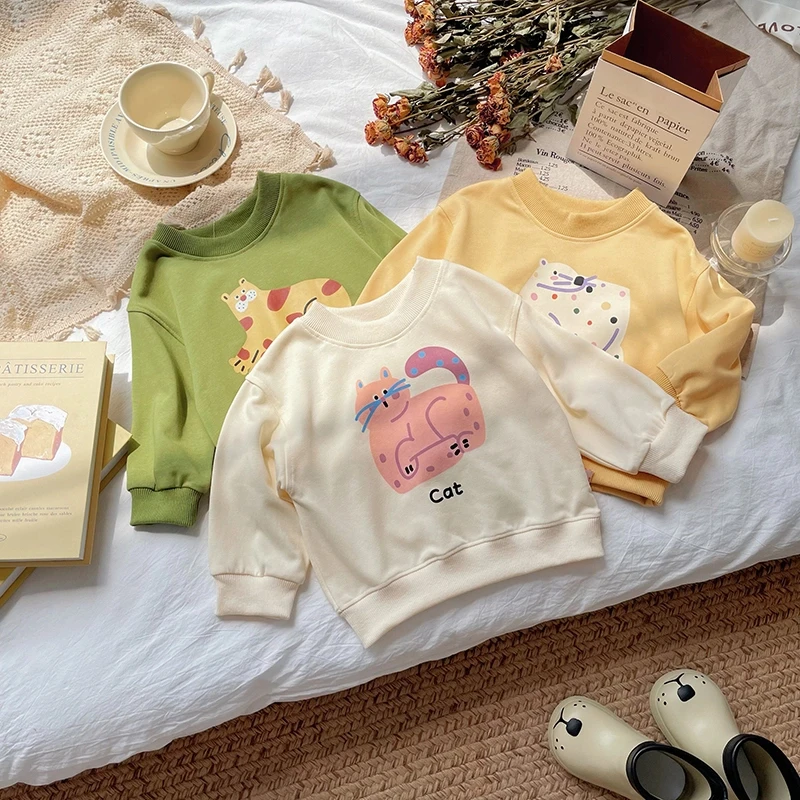 【现货】QY245673春秋新款儿童卫衣女童百搭卡通上衣休闲