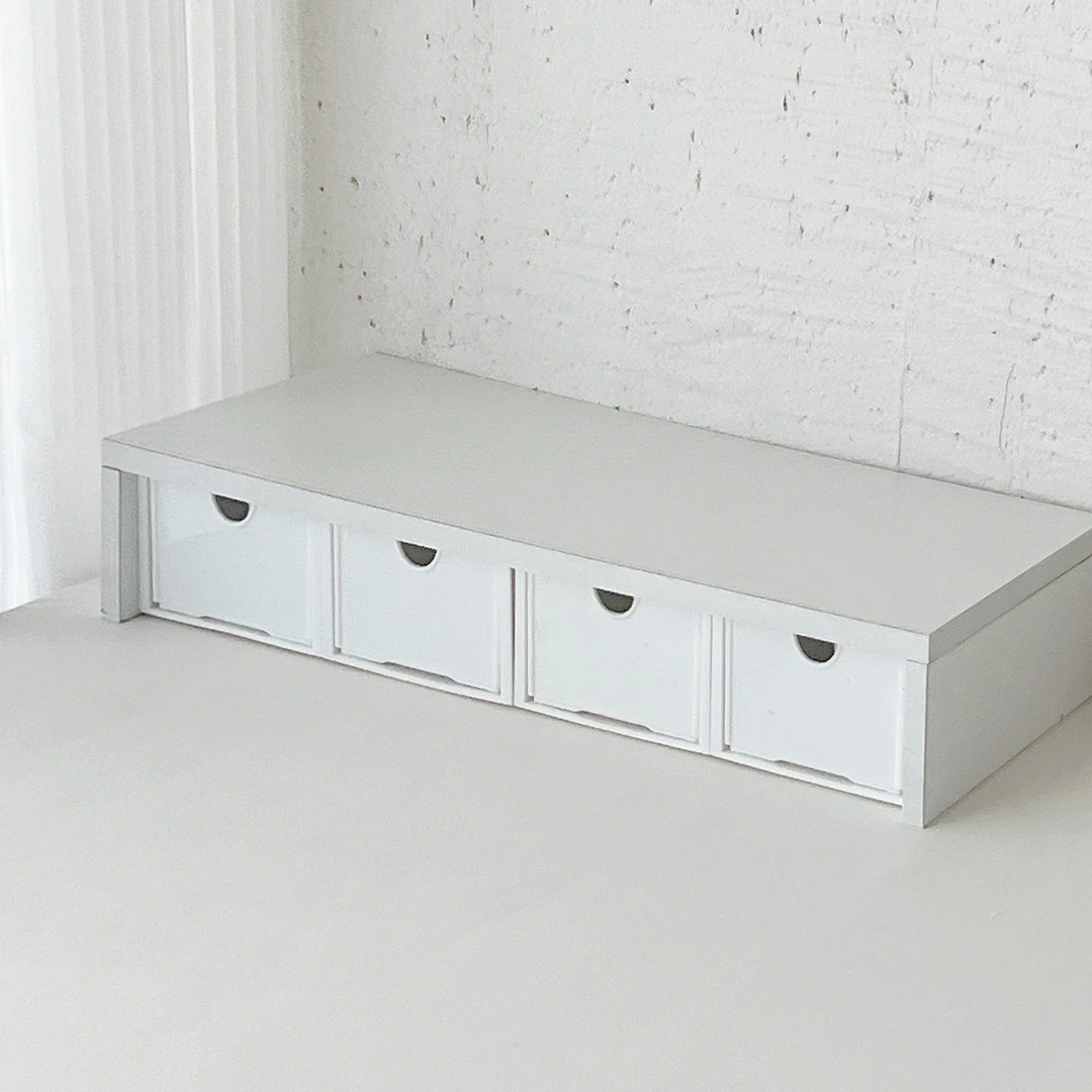 现代简约显示器增高架置物架宿舍白色木质托架桌面键盘整理收纳