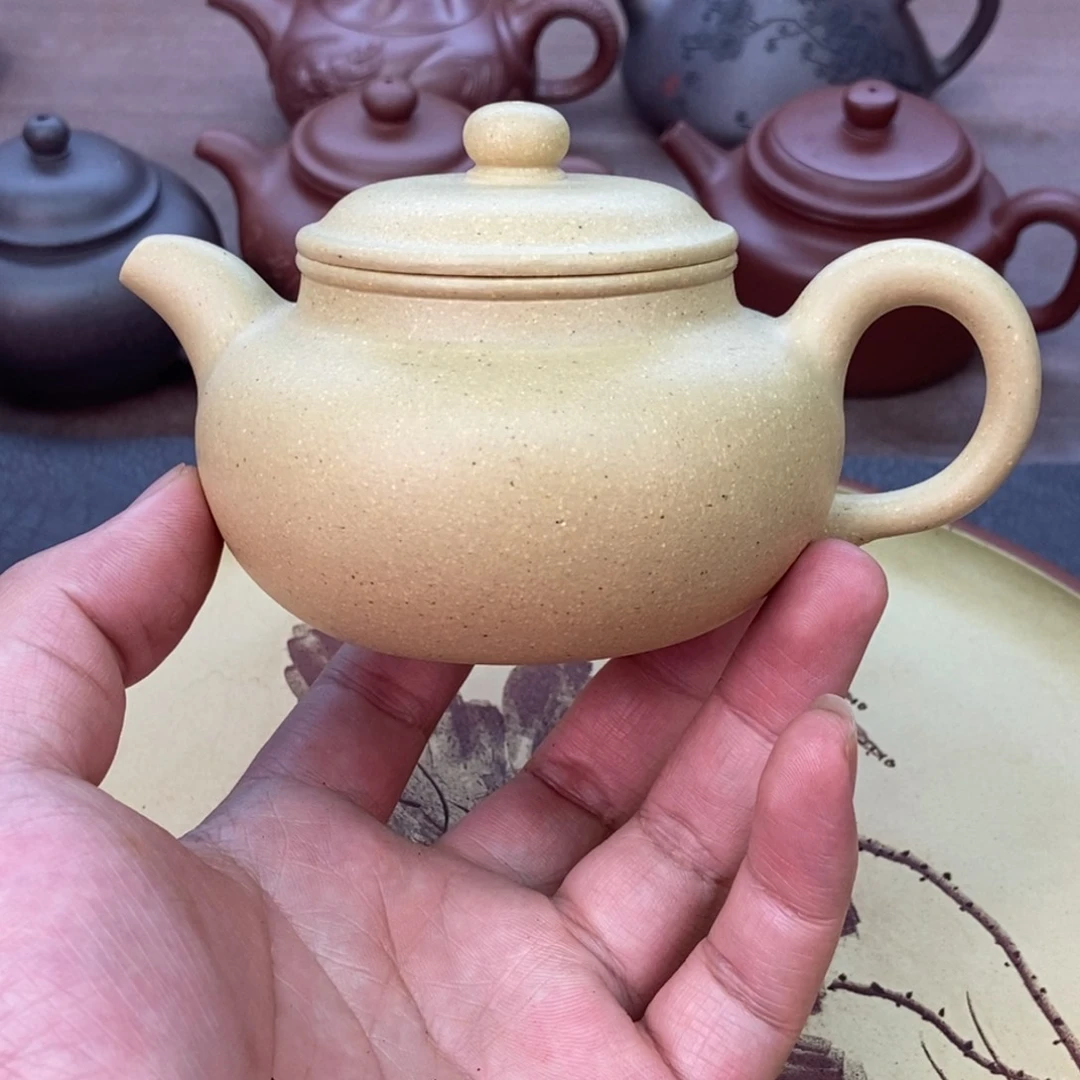 茶壶紫砂梨皮本绿全手容量240