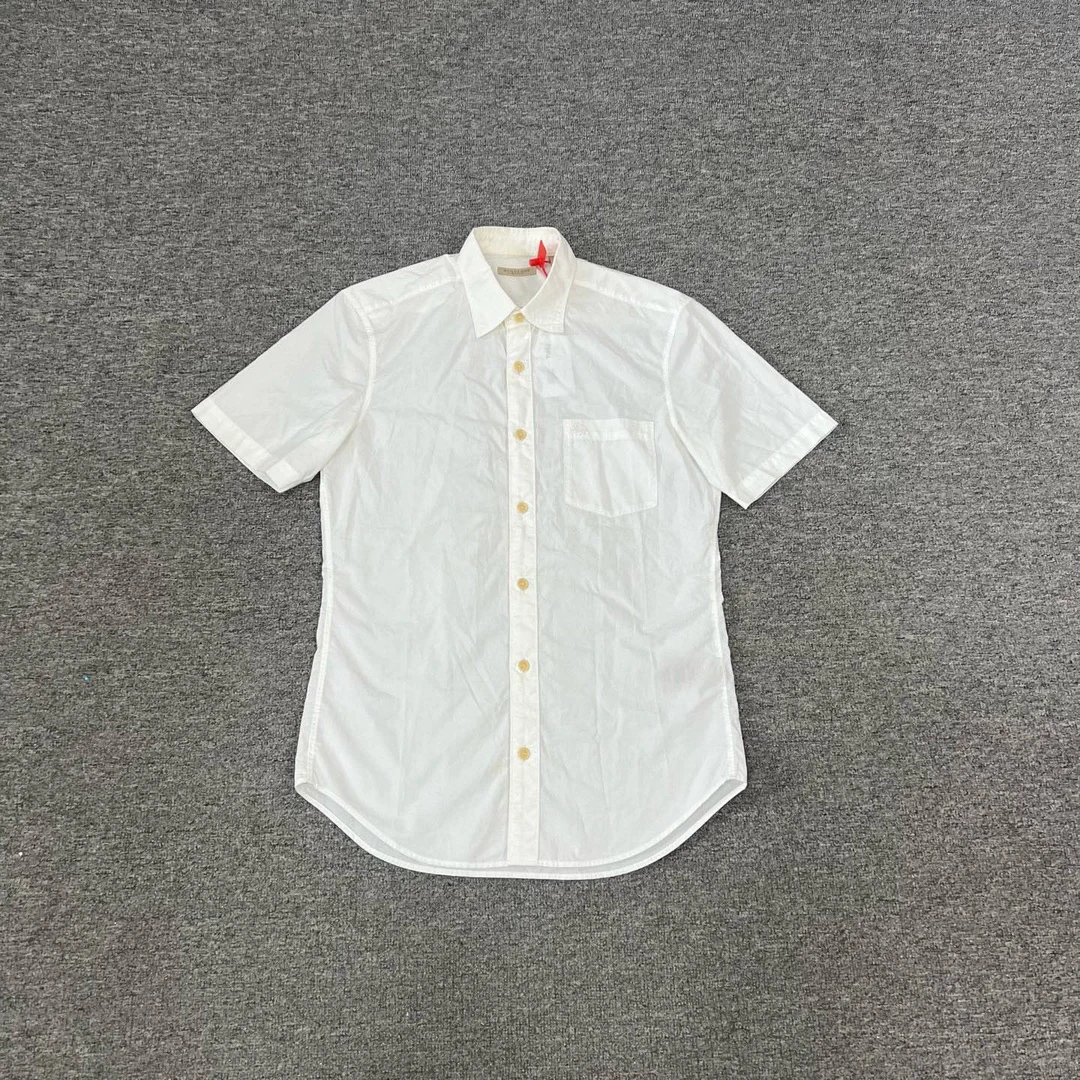 95新 BURBERRY/博柏利 白色 战马Logo 短袖衬衫 S码