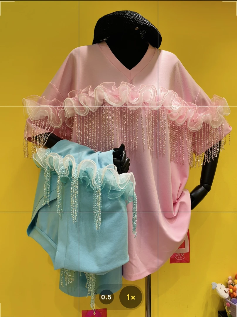 刘媛媛潮牌 实拍改25070尖领闪闪甜美宽松网纱显瘦大版连衣裙