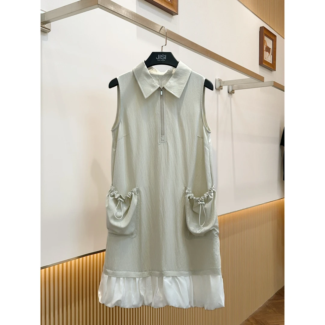 JISI M+翻领拼接连衣裙-L25474J
