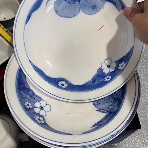 陶瓷8寸手绘深盘两个