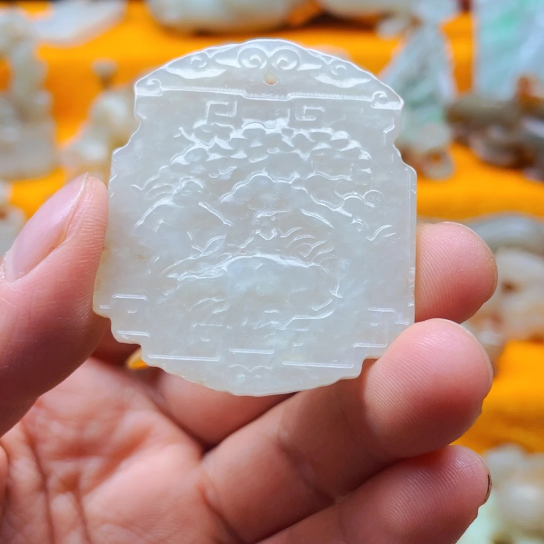 白玉菩提吊坠摆件