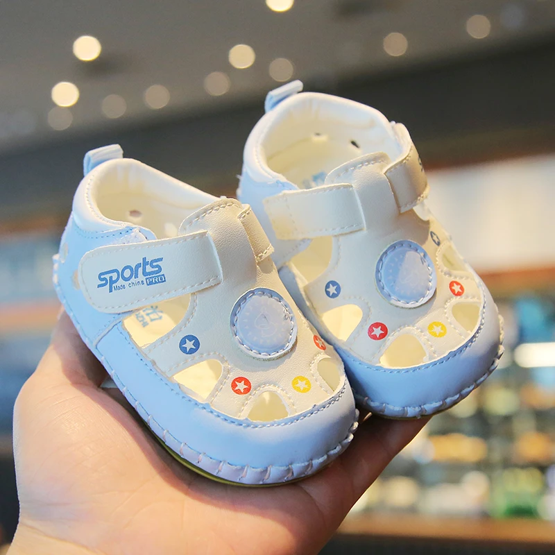 夏季男宝宝单网学步凉鞋1-2岁卡通学步单网透气舒适女宝宝婴儿鞋
