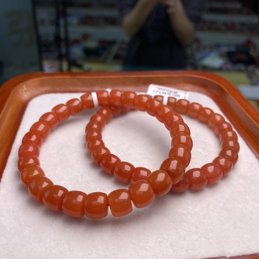 【小刘南红】保山南红滴水洞（活动款）直切单圈手串8mm  多样性发一