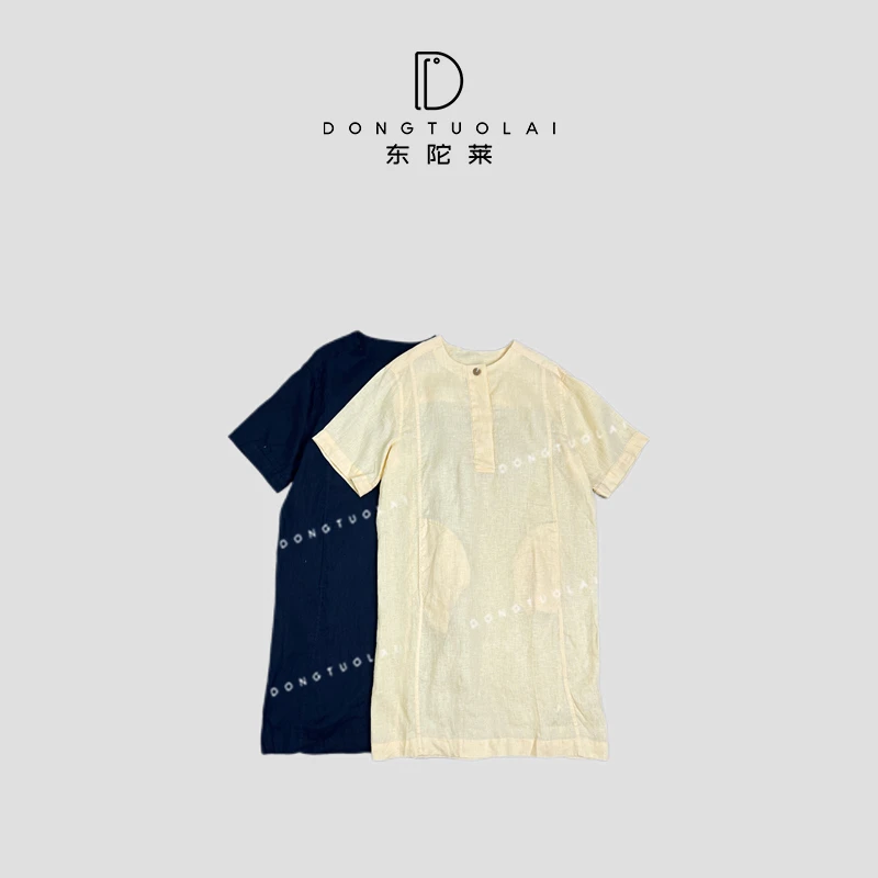 《老钱松弛》设计师宽松连衣裙 夏季 气质轻奢 时尚中式复古印花