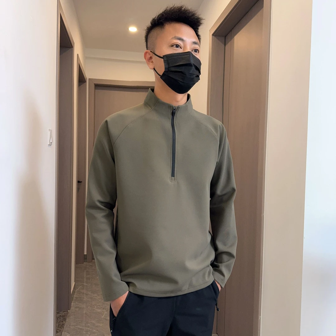 简约轻奢！秋冬半拉链立领打底衫修身立体运动男士长袖休闲男卫衣