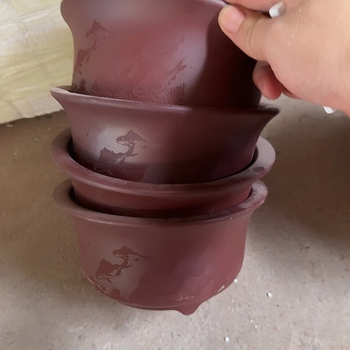 笑***生紫砂花盆微瑕1号矮