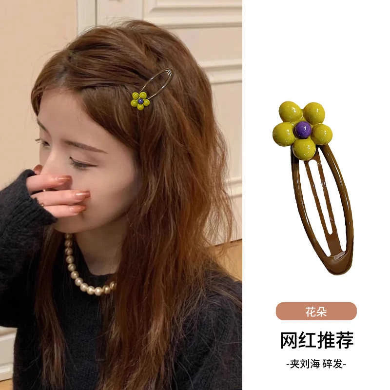 可爱花朵发夹女2025新款高端前额bb夹侧边夹碎发刘海夹高级感发卡