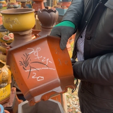 红陶紫砂花盆盆景盆栽