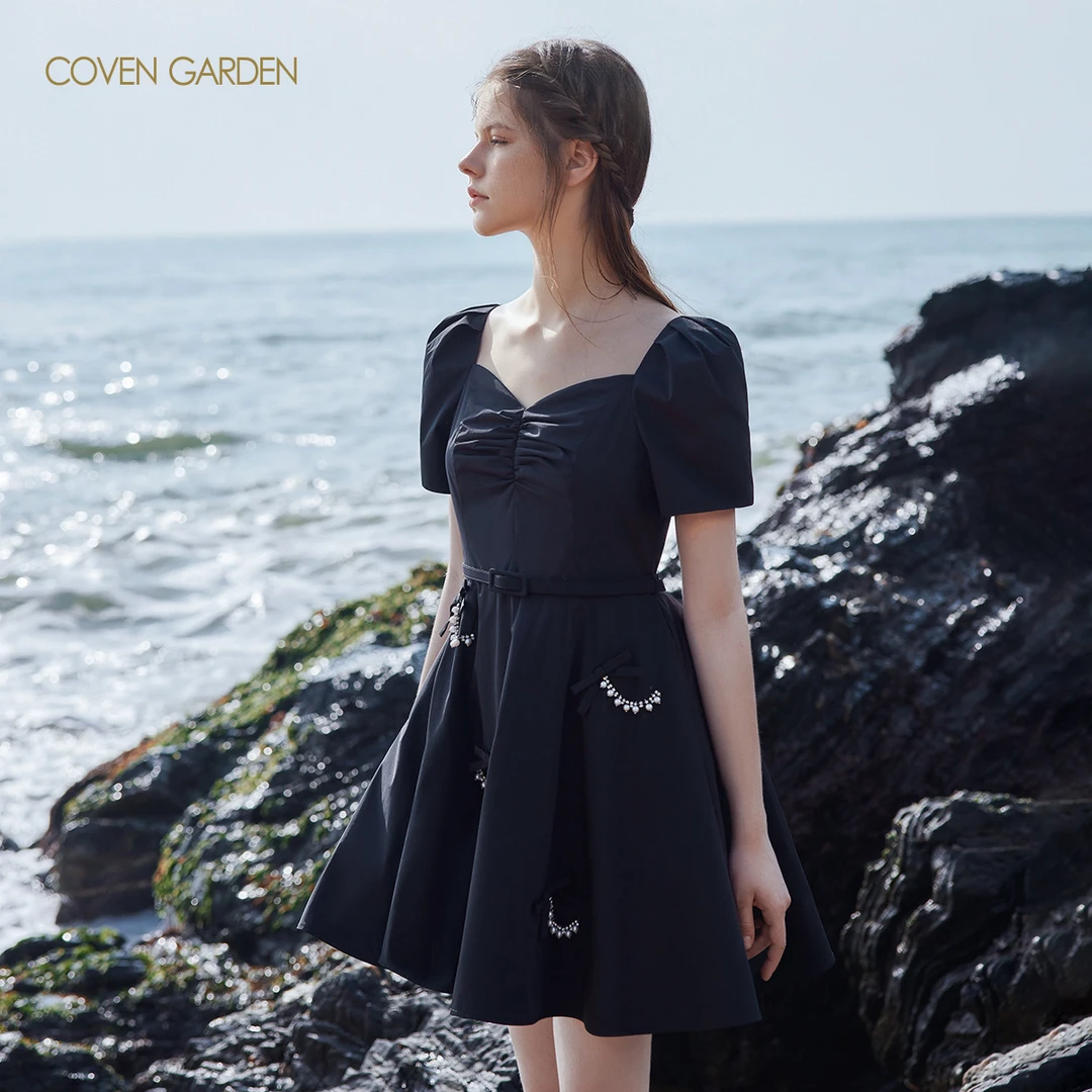 【陈大可】哥文花园法式泡泡袖方领连衣裙CWC2081088 COVEN GARDEN