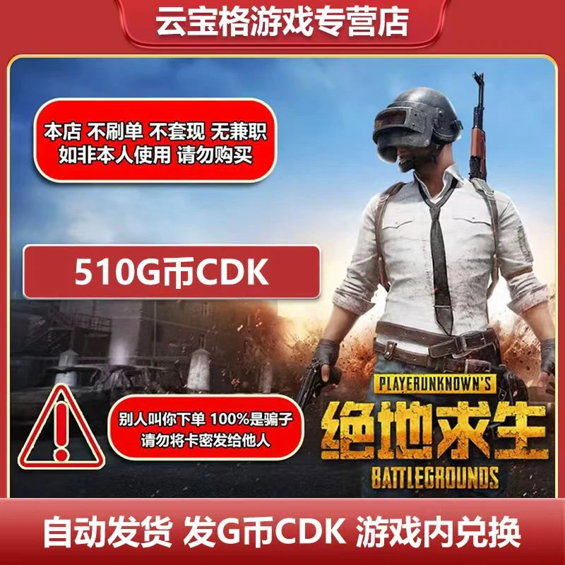 PUBGG币绝地求生G币金币吃鸡gb游戏币皮肤点卷510G币CDK激活码