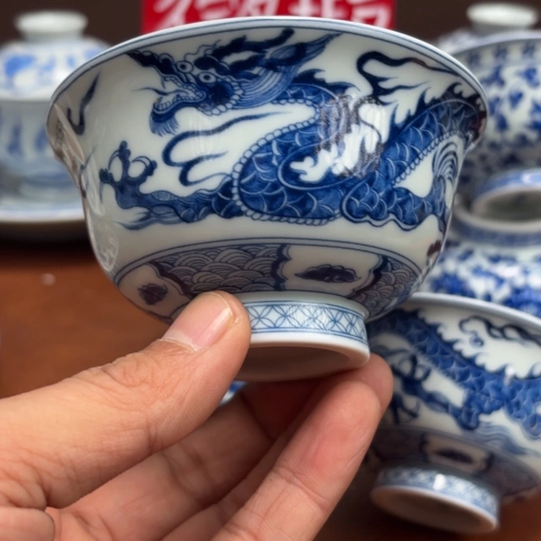 陶摆件穿云龙大压手杯景德镇发货