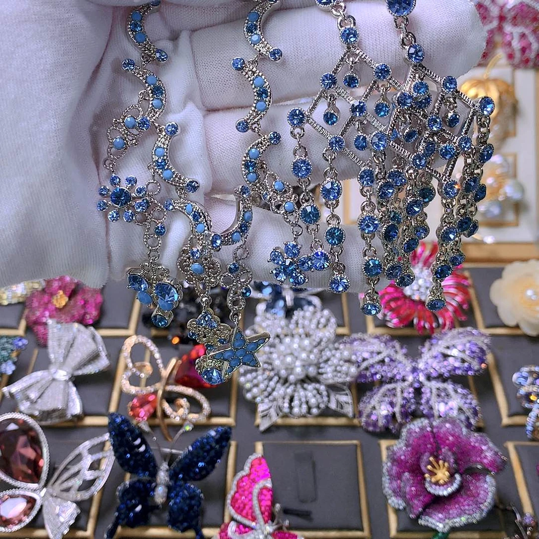 仿水晶铁合金施华洛水晶项链二件套