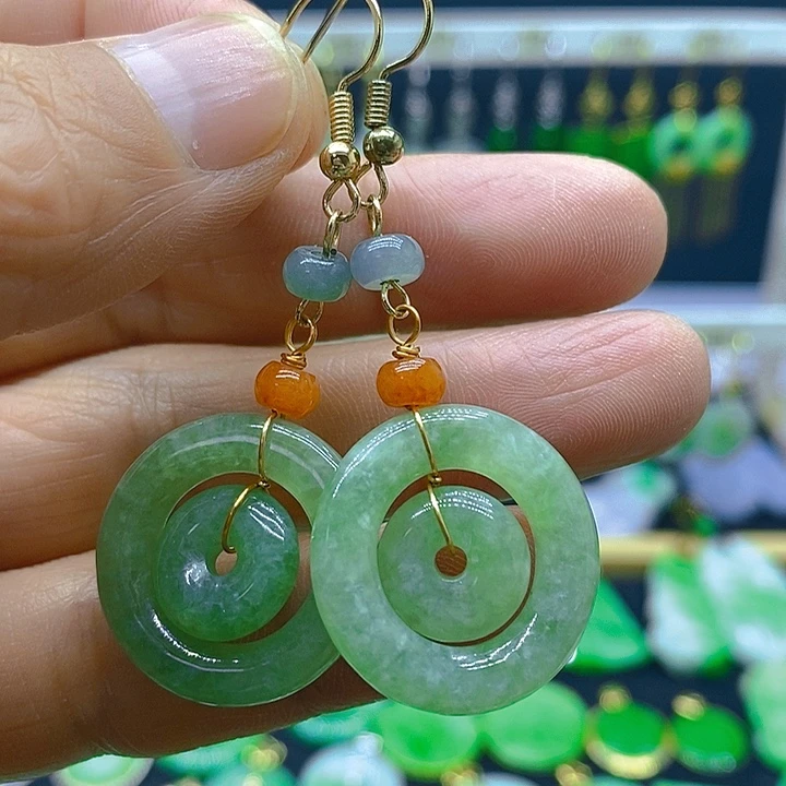 翡翠未镶嵌耳饰耳坠