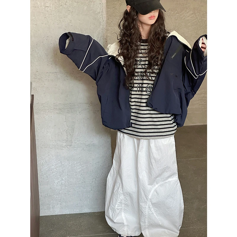 K27133女童外套2025新款春装儿童连帽上衣女大童春秋冲锋衣休闲潮