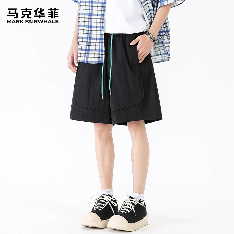 马克华菲冰丝休闲短裤男士2025新款夏季薄款宽松速干运动五分裤子