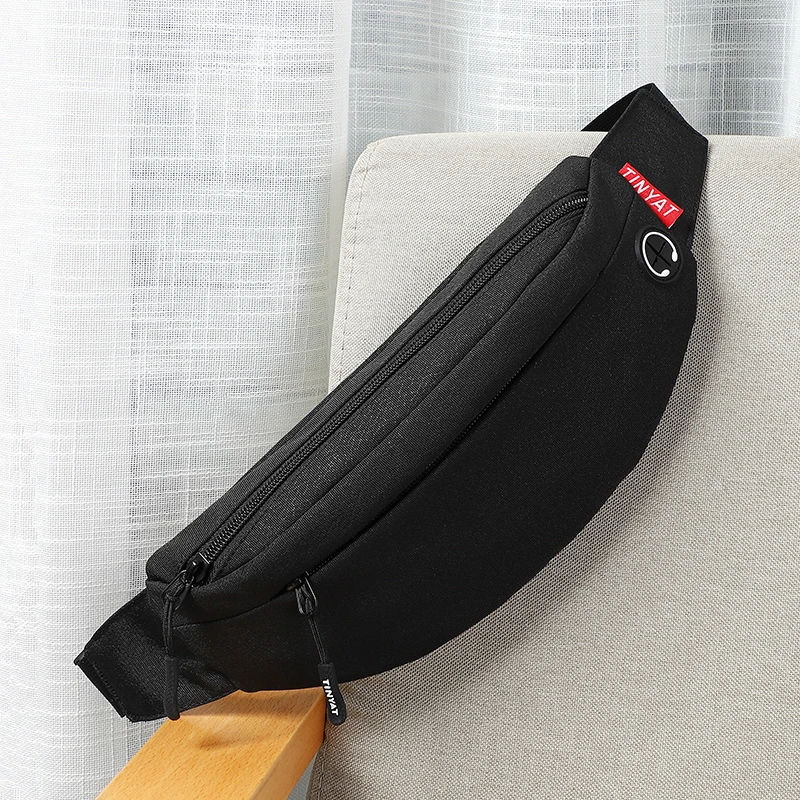TINYAT/天逸男士斜挎包户外百搭ins多功能腰包轻便手机包韩版胸包