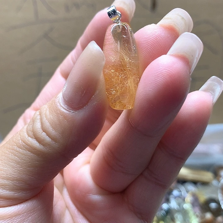 水晶水晶吊坠银S925镶嵌