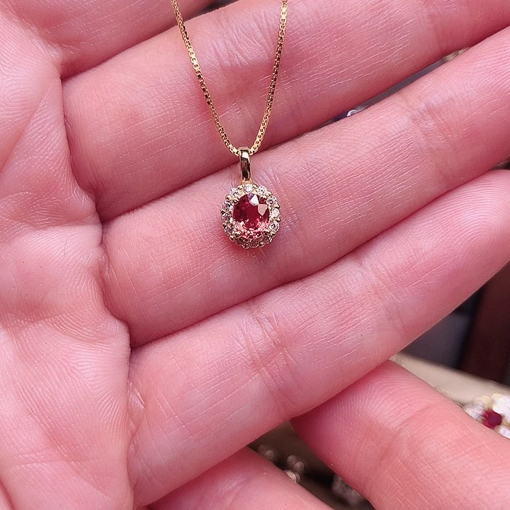 蓝宝石颈饰银S925镶嵌