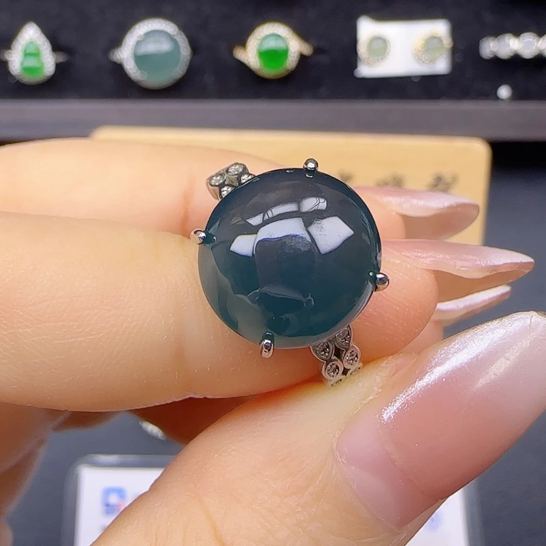 银S925镶嵌戒指翡翠